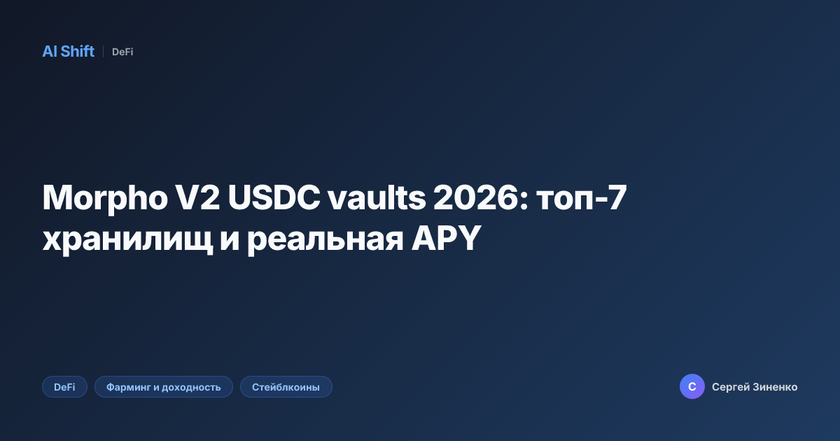 Morpho V2 USDC vaults 2026: топ-7 хранилищ и реальная APY